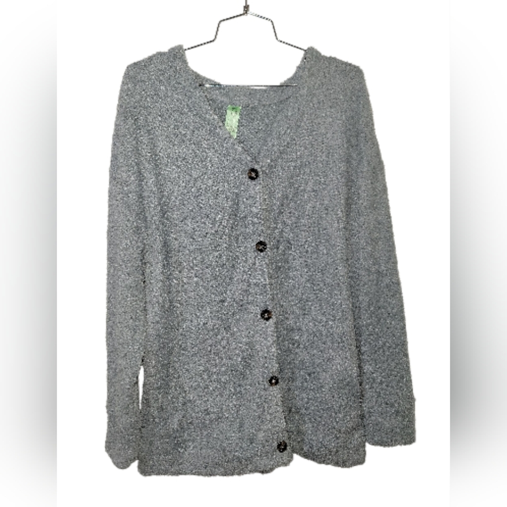 NWOT Honeydew Dusty Blue Plush Button-Up Cardigan SZ L